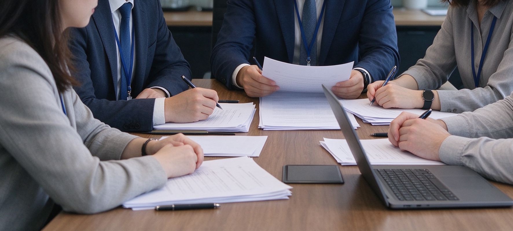 Compliance team reviewing a submission before it is lodged