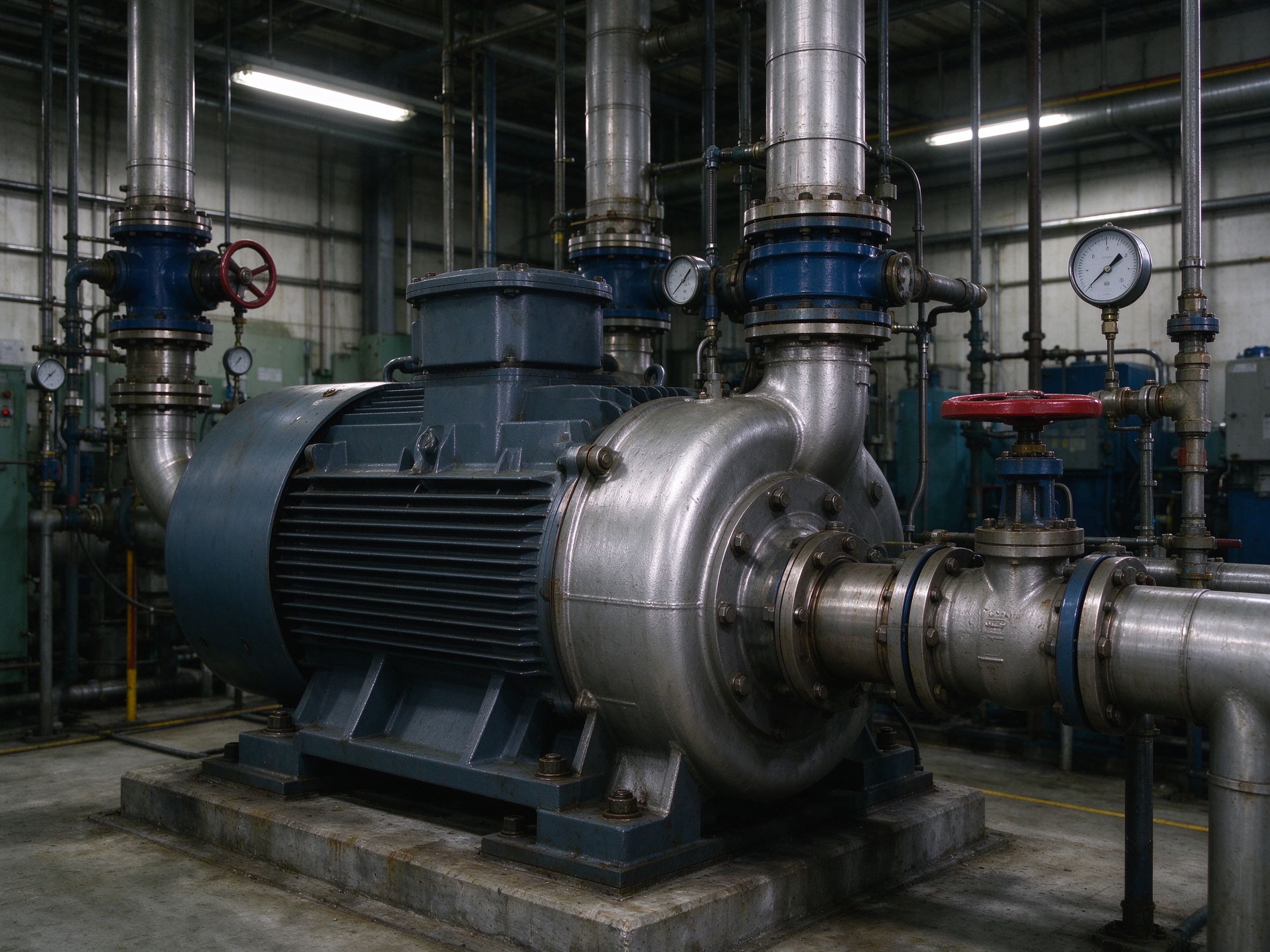 Asset register entry showing full maintenance history for a pump station