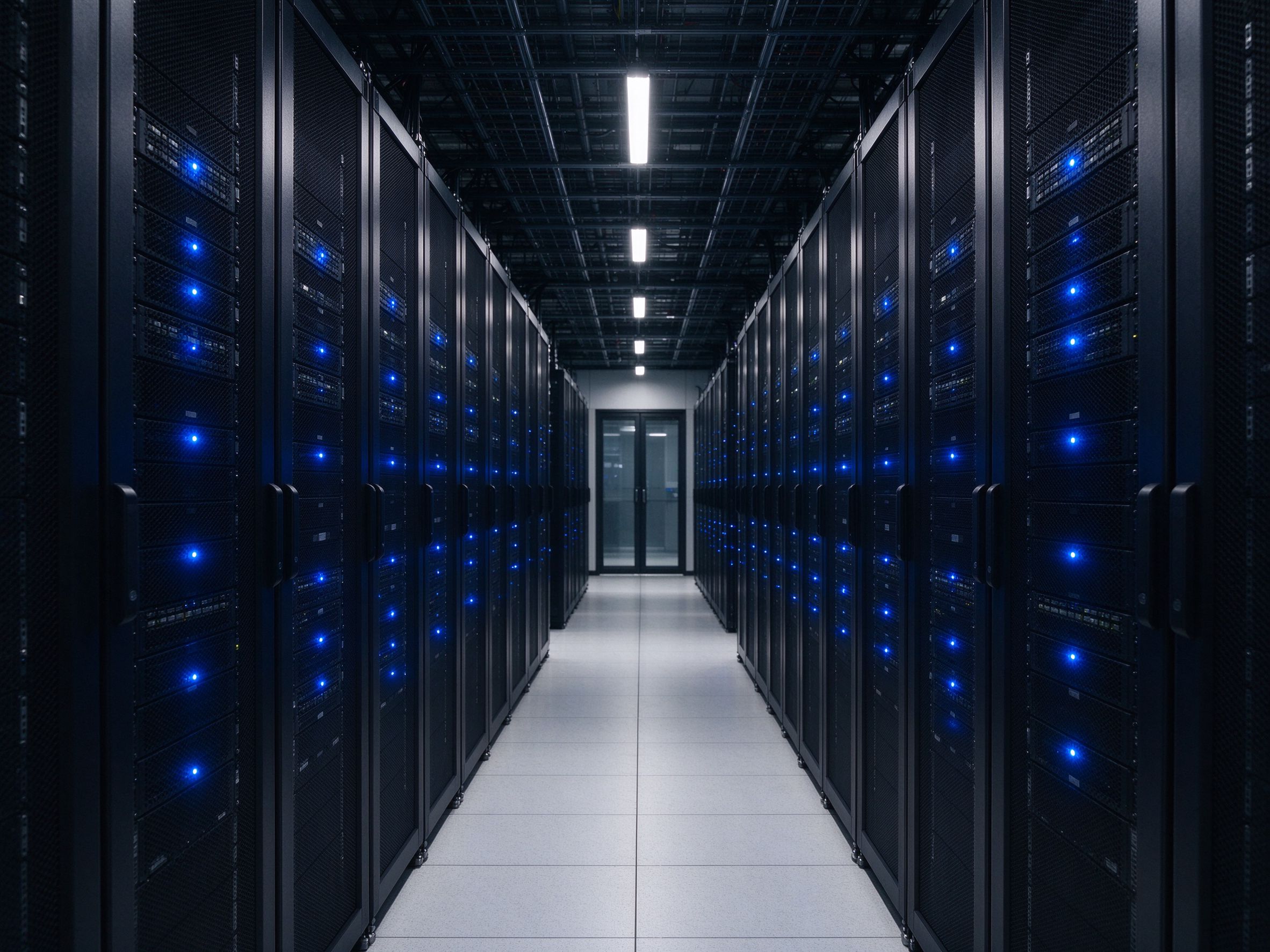 Server racks representing a staged migration to cloud infrastructure