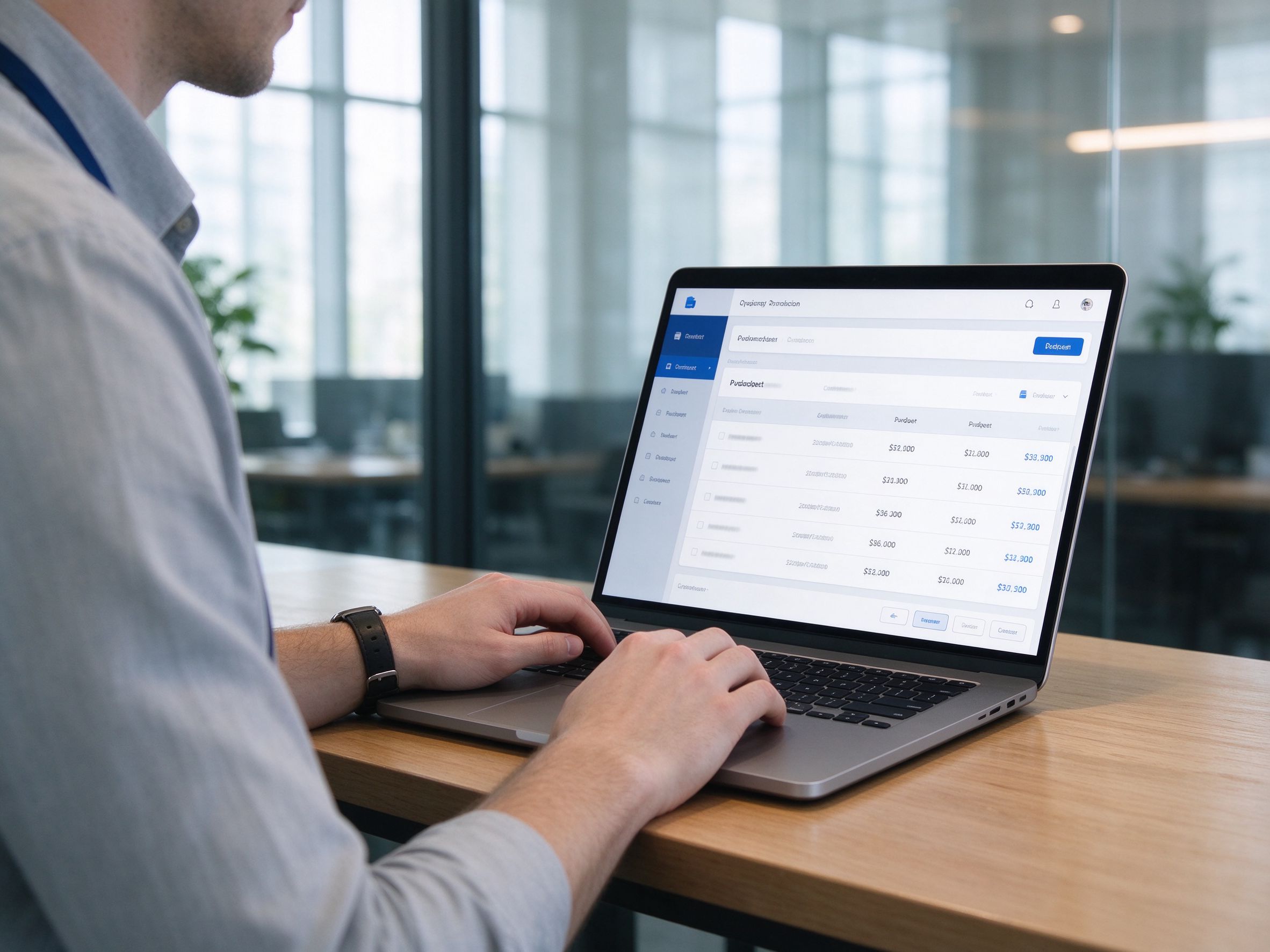 Customer portal displaying order history and pending approvals